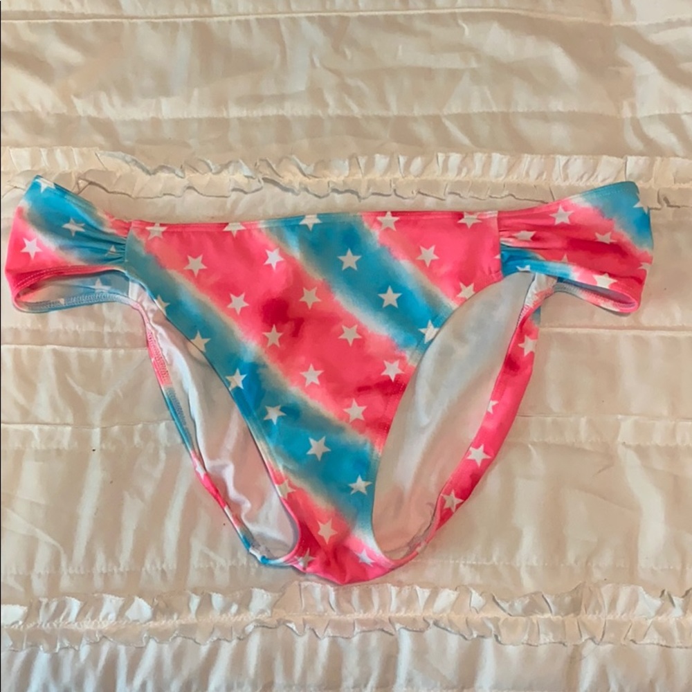 NWOT VS Pink Stars & Stripes Bikini Bottoms Sz L
